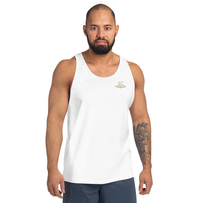 mens staple tank top white front